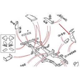 Land Rover Defender Bulkhead montage beslag imellem Bulkhead og chassisramme - Venstre side